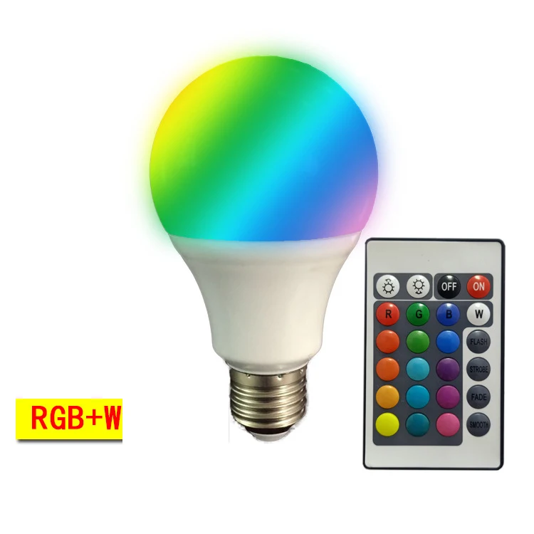 E27 B22 RGBW светодиодный лампы 4 Вт 7 10 15 110 В 220 лампада LED Сменные Красочные RGB