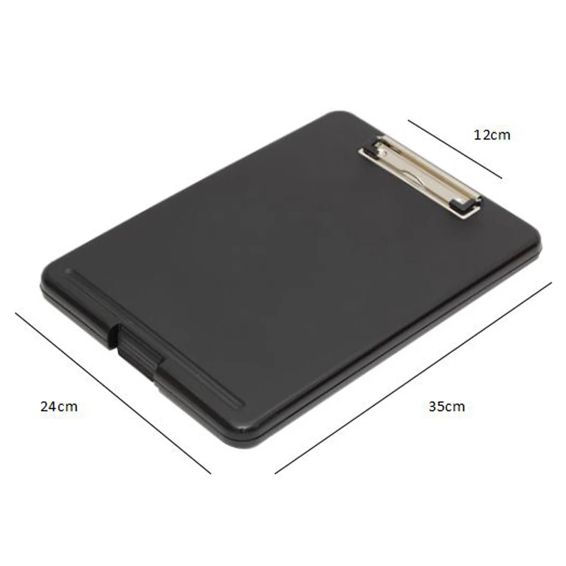 

Black and White Classic Multifunctional File Organizer Plastic Clipboard Box File Case File Folder Pen Hold Office Supplies