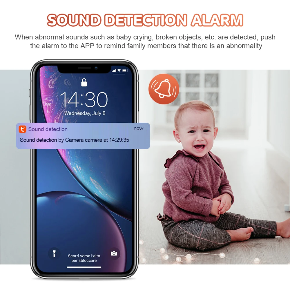 Tuya Smartlife с 1080P Wi Fi Видеоняни и радионяни Камера Ночное видение 355 ° PTZ пульт