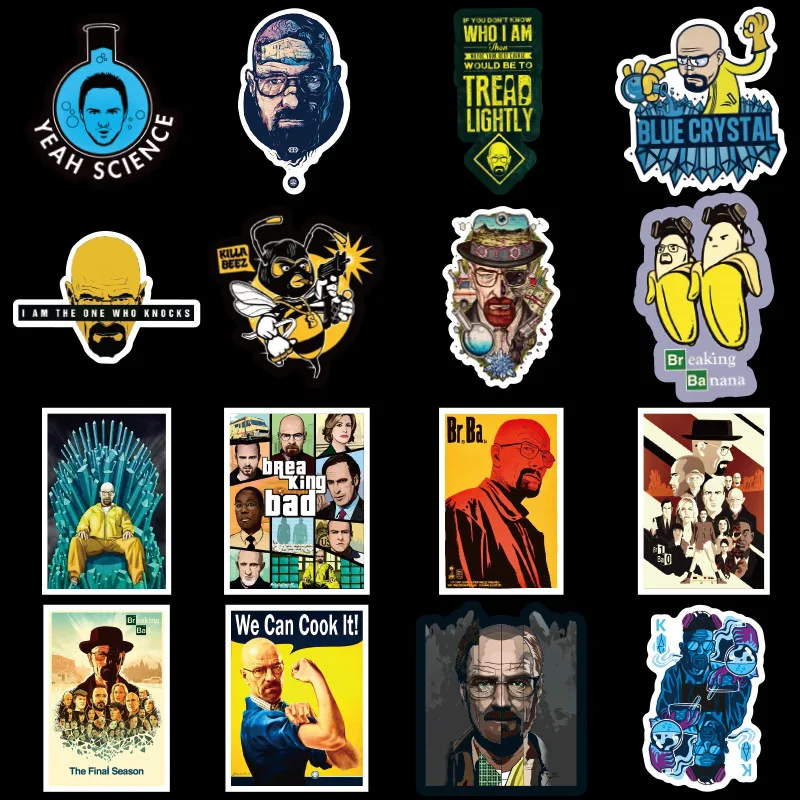 td zw 50 pcslot american classic breaking bad stickers graffiti stickers for laptop luggage car pvc waterproof decal sticker free global shipping