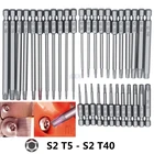 Набор безопасных бит AXK 5070100 мм в форме цветка сливы, отвертка с защитой от темперов, сверла, винтовые биты Torx, плоские головки 14 дюйма, сверла с шестигранным хвостовиком