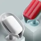 Креативная коробка дренаж в форме листьев для мыла, полка для туалетного мыла, неперфорированная чашка для мыла, коробка для принадлежностей, присоска для ванной комнаты V7W6