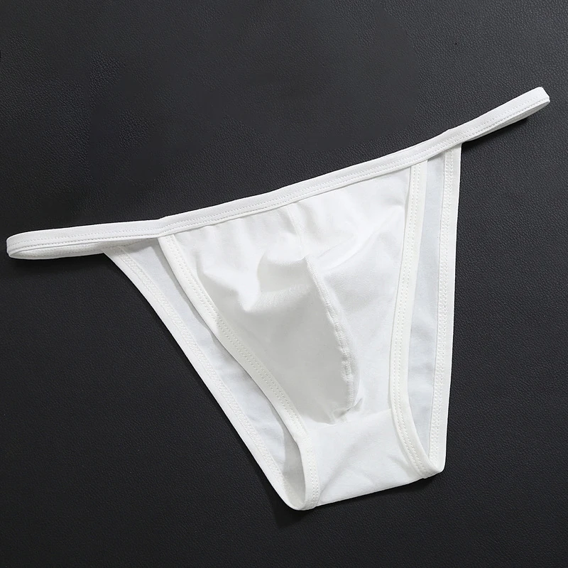 

Seamless Briefs Men Sexy Breathable Stretch Low Waist Underwear Ice Silk Briefs Viscose Fork Bags Underpants Male Bikini Thong