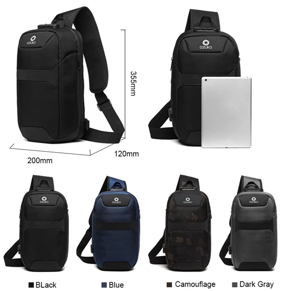 Ozuko Порты и разъёмы в состоянии Мода Большой Ёмкость мульти Функция Мужская