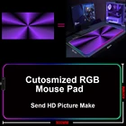 Большой коврик для мыши RGB под заказ, игровой коврик для ноутбука 90x40 Kawai, компьютерный коврик для мыши со светодиодной подсветкой, под заказ XXL, Настольный коврик для клавиатуры