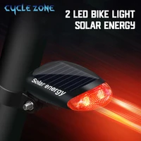 2 led red bike solar energy light 3 modes seatpost lamp rechargeable bicycle tail rear light bicycle accessories flashlight