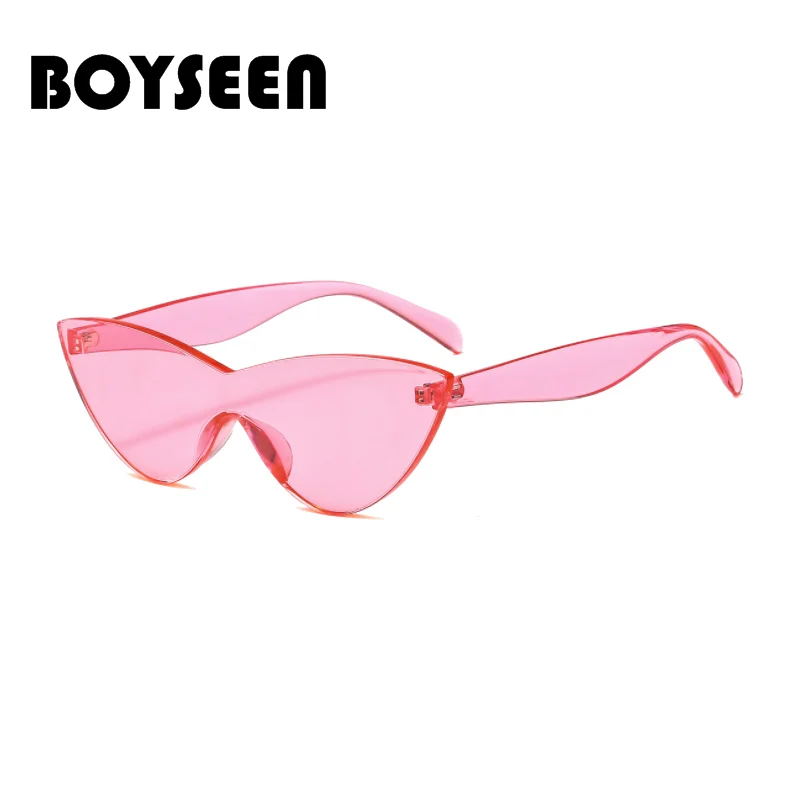 Женские солнцезащитные очки без оправы BOYSEEN брендовые дизайнерские кошачий глаз
