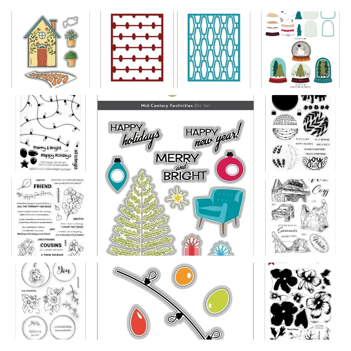 

Home Sweet Bright Ornaments Tree Metal Cutting Dies and Stamps Stencil DIY Scrapbooking Card Paper Cards Album Stamp Die Sheets