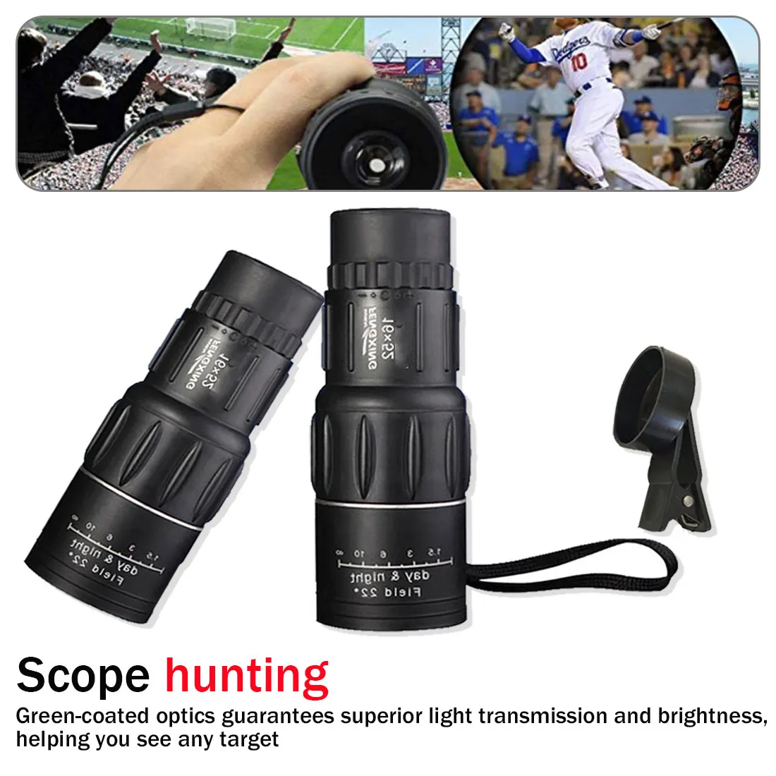 Монокулярный мощный телескоп 16X52 бинокль ночного видения для туризма наблюдения