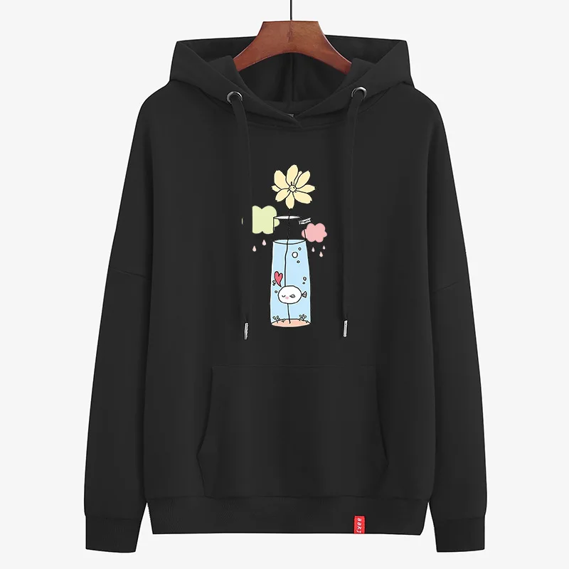 

New Women Hoodies Cute Print Hoodie Sweatshirt Summer Tops Female Oversized Long Sleeve Streetwear Woman Clothes