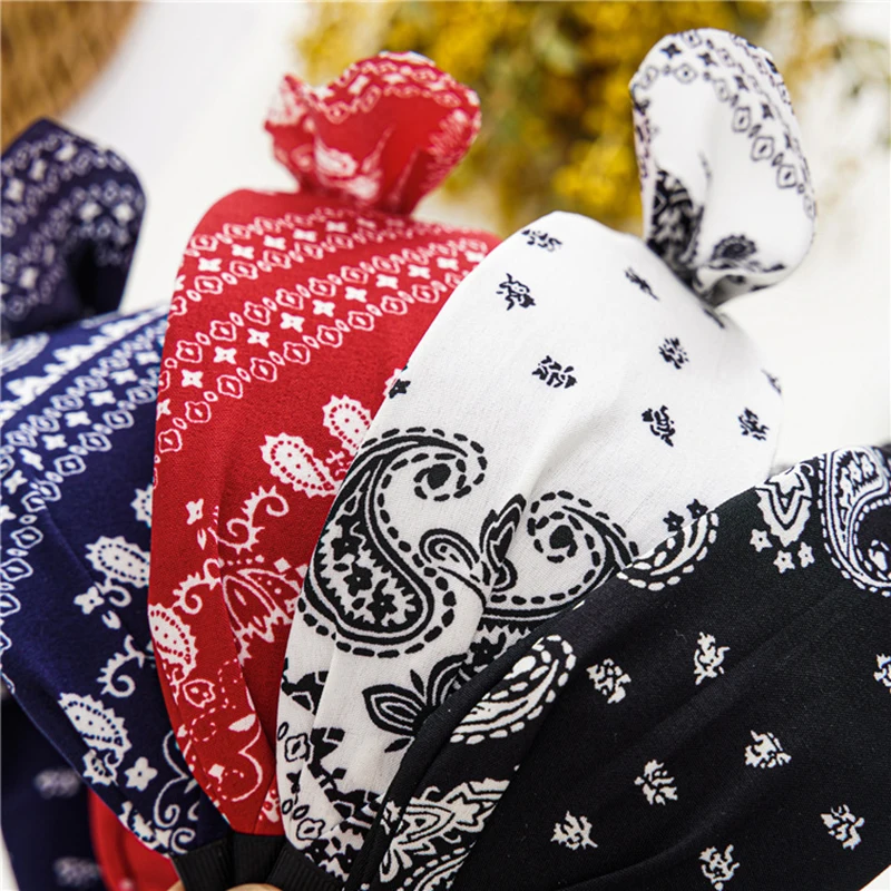 

Boho hair bows Hair Hoop Cashew flowers Wide Brimmed Head Hoop bunny ears headband hair accessories for women Girls head bands