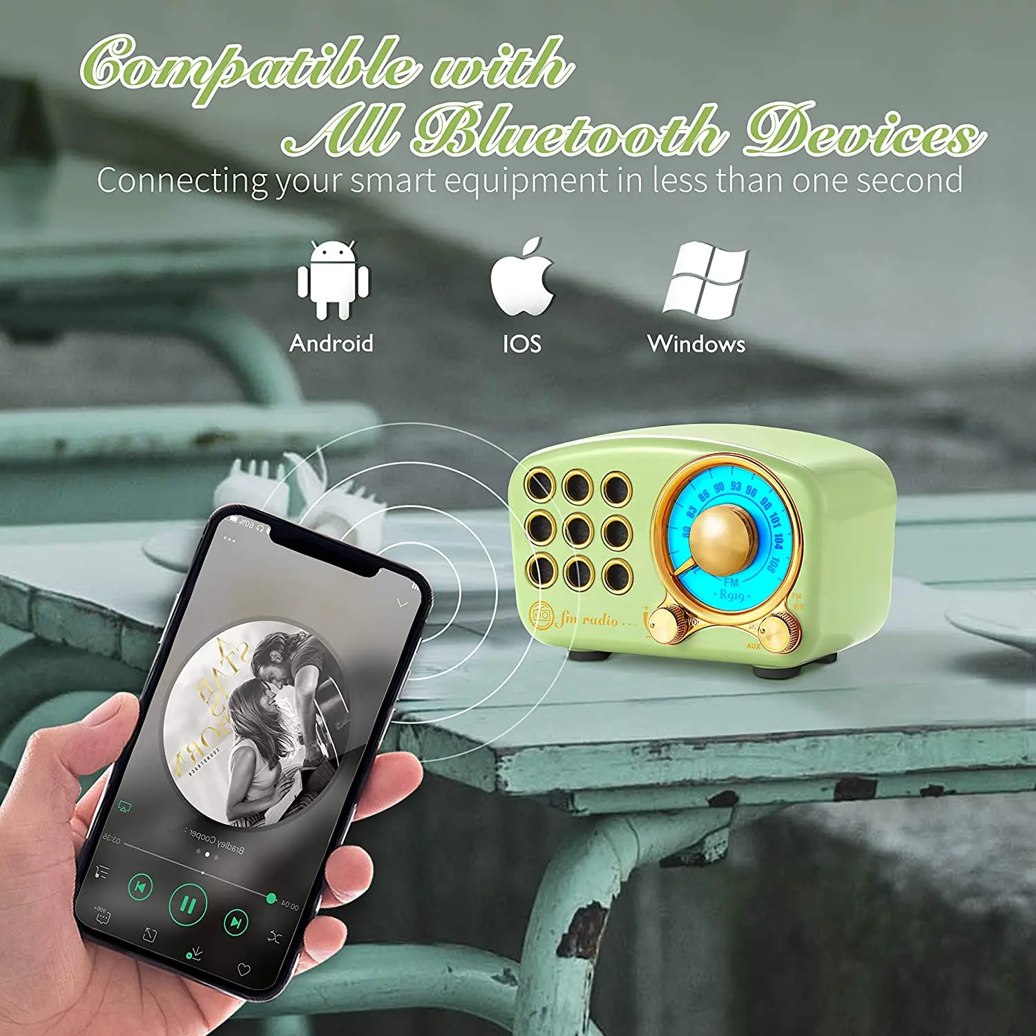 Винтажный Bluetooth динамик Ретро Радио-беспроводной Портативный fm-радио с