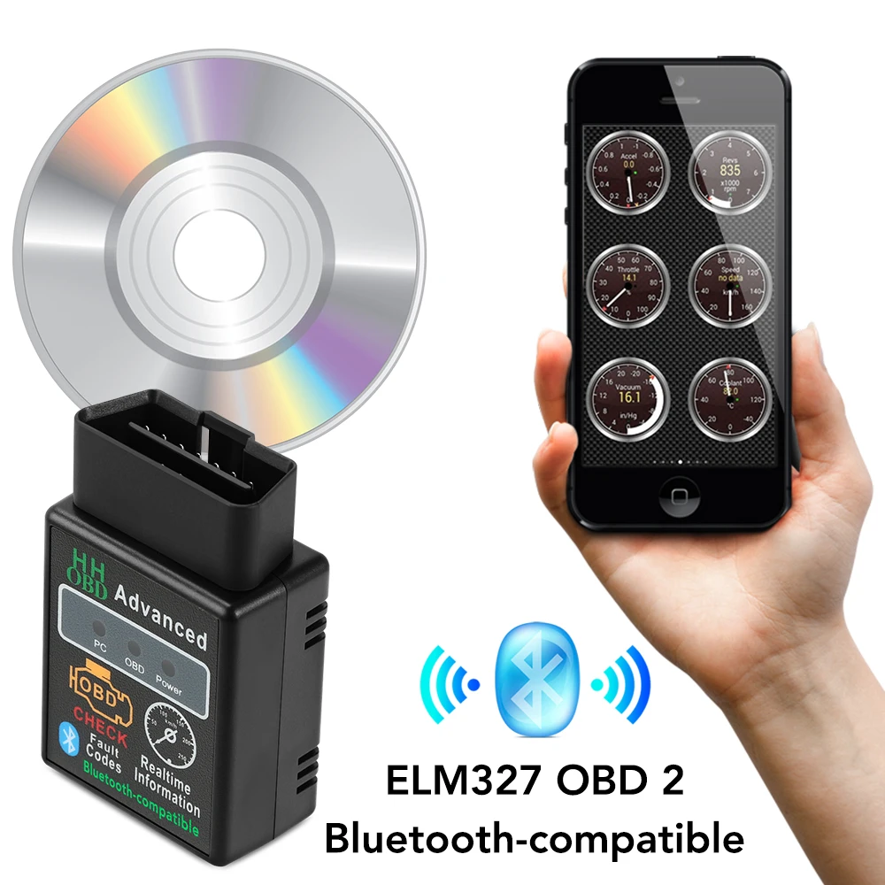 Автомобильный диагностический сканер OBD ELM327 совместимый с Bluetooth V2.1 инструмент