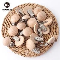 lets make 20pcs pacifier clip making wooden soother clip nursing accessories diy dummy clip chains wooden baby teether 2945mm