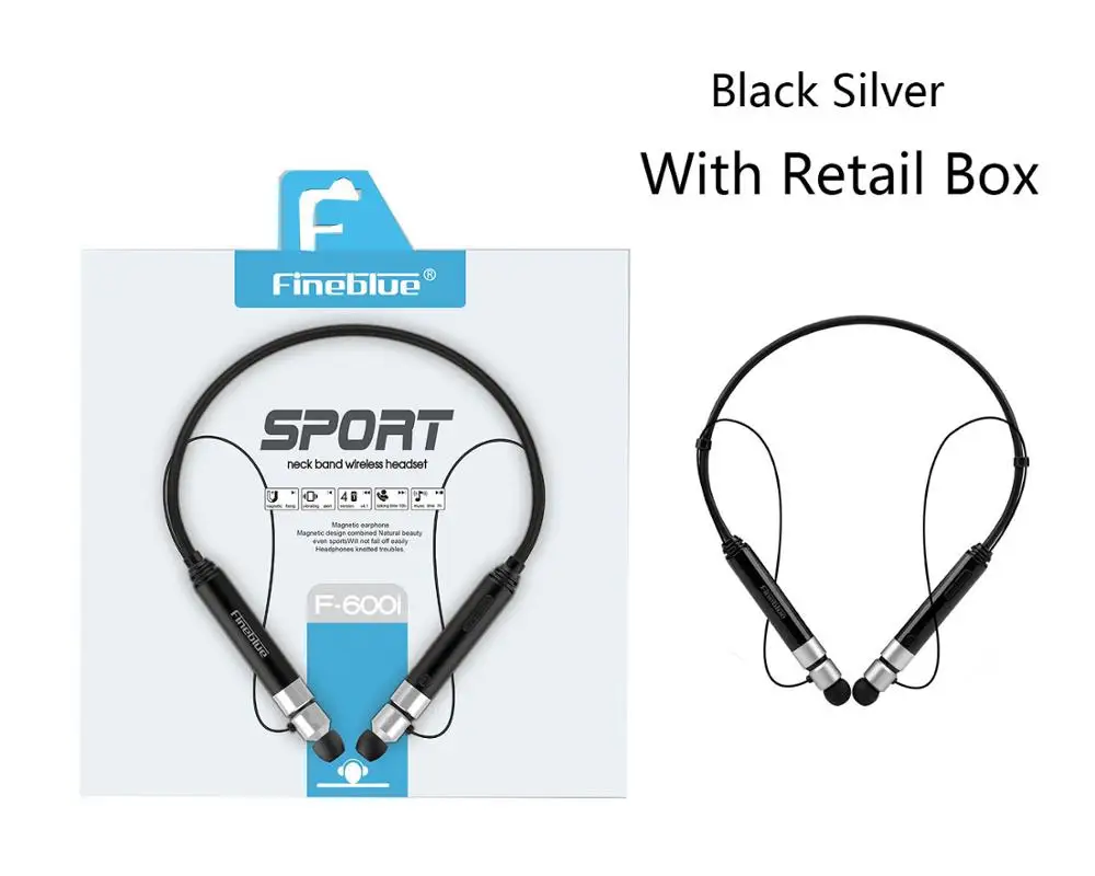 Fineblue FD600i беспроводной NFC auriculares Bluetooth стерео гарнитура наушники анти потеря вибрации голосовые подсказки спортивные наушники - Цвет: Black Silver
