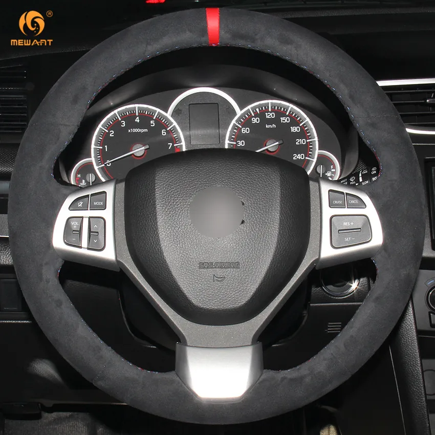 MEWANT черный замшевый чехол рулевого колеса автомобиля для Suzuki Swift Sport 2012 2017 / Vitara S
