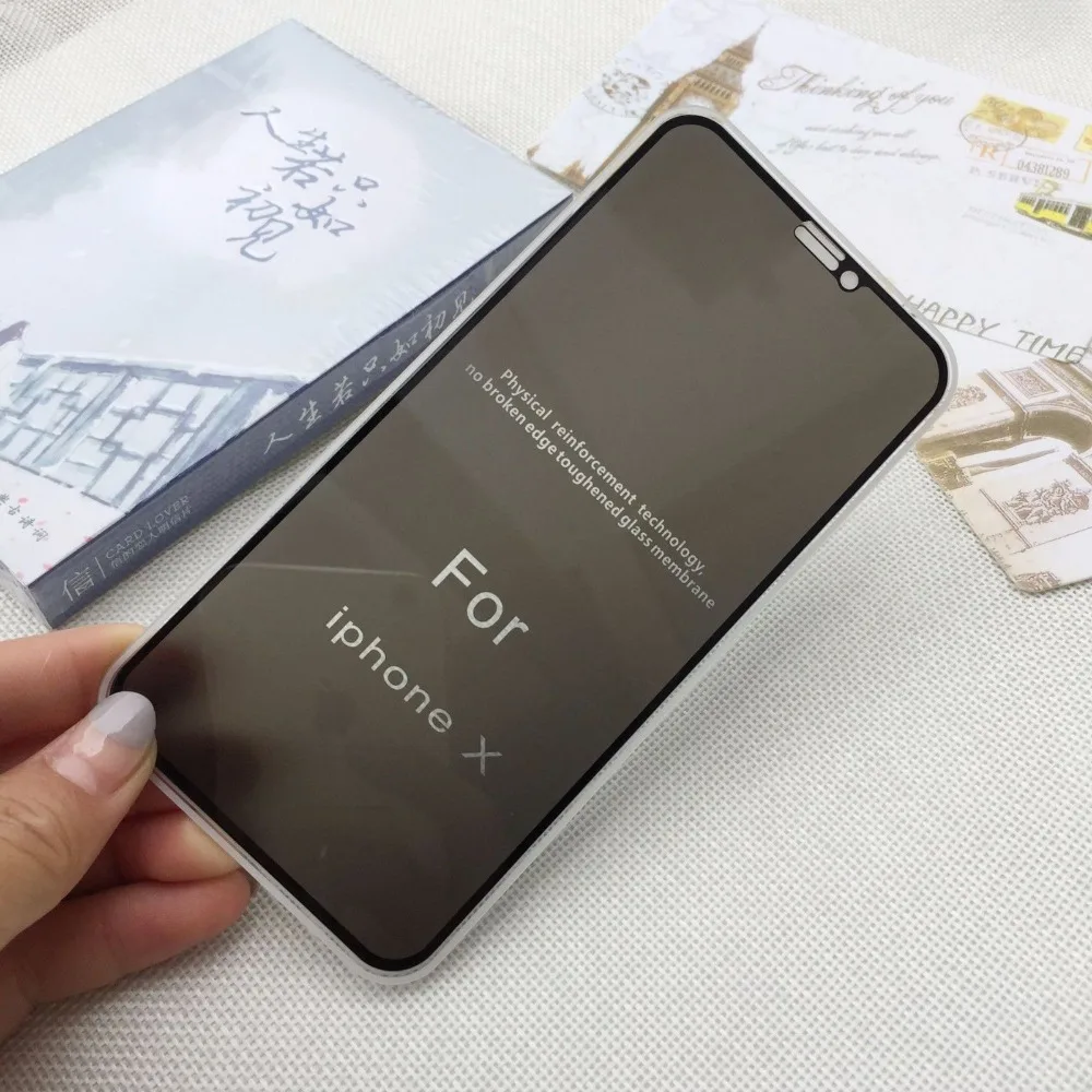 Лучшее закаленное стекло 9H для полной конфиденциальности iPhone X XS MAX XR 6 6S 7 8 Plus 11 Pro