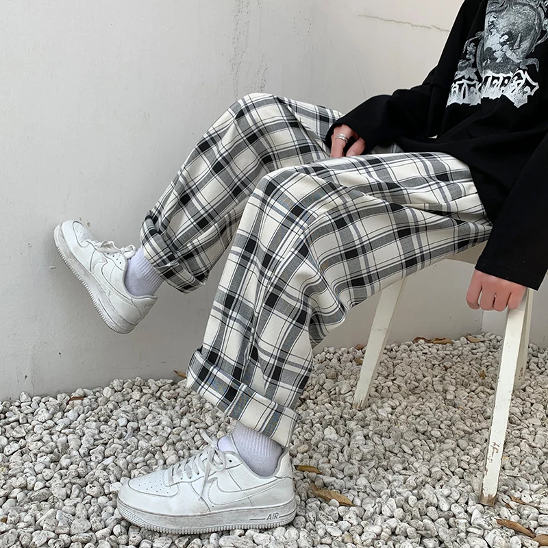 

2021 Mens stripe Plaid Harem Pants Casual Pants Male Summer Harajuku Loose Haroun Pant Man Hip hop Jogger Trousers Plus size 3XL
