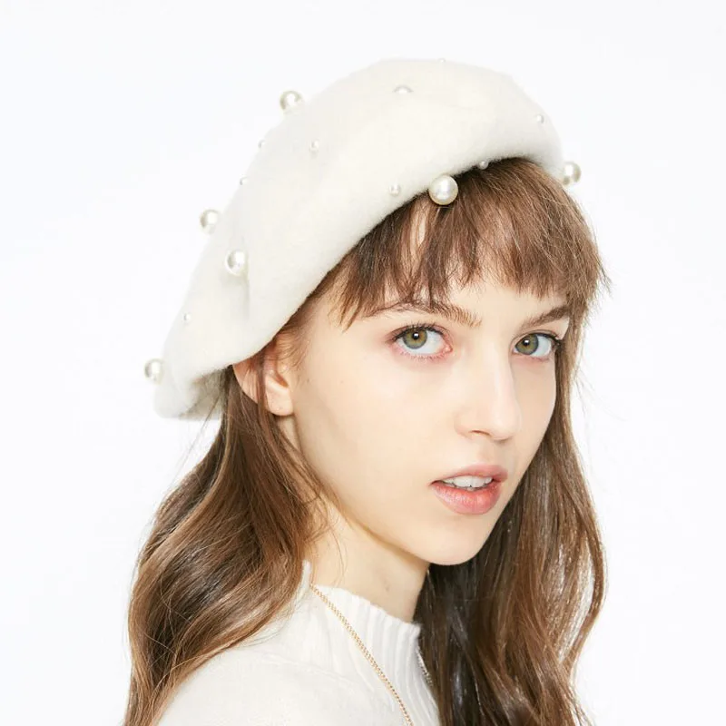 Женские зимние шерстяные береты роскошные винтажные кашемировые женские теплые