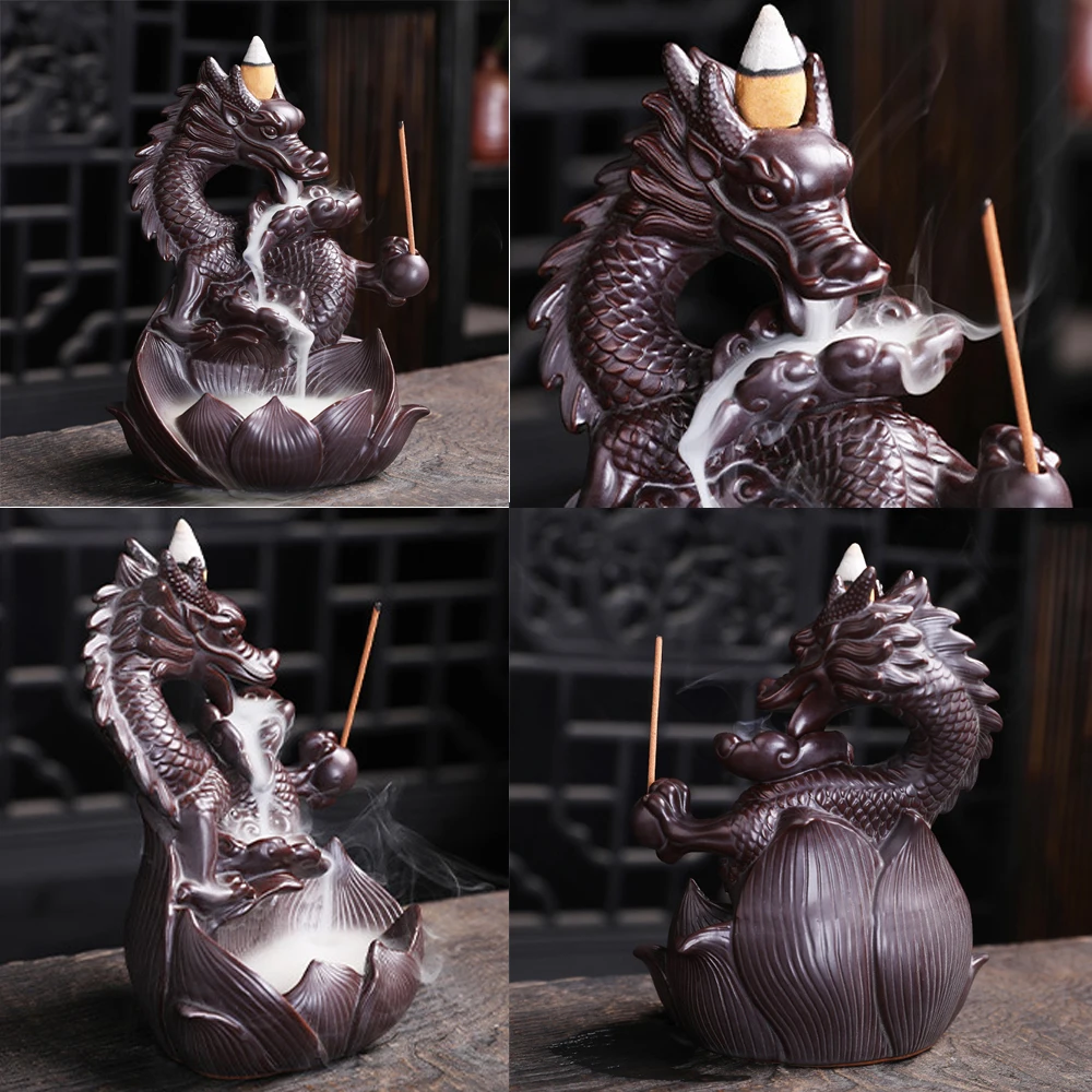 

Western Pterosaur Backflow Incense Burner Handmade Ceramic Dragon Backflow Creative Smoke Waterfall Incense Holder Censer