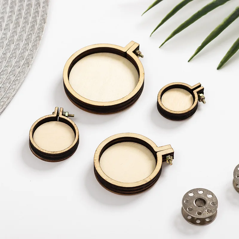 Деревянные Мини-кольца с вышивкой нового типа маленькие кольца ручной строчкой