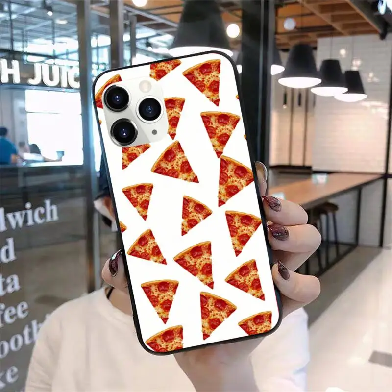 

Pizza hamburger tasty food Phone Case Candy Color for iPhone 6 7 8 11 12 s mini pro X XS XR MAX Plus