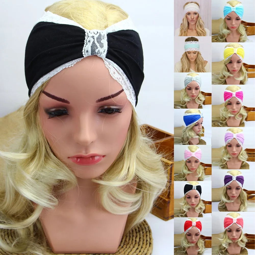 

Women Nonslip Elastic Headband Wide Turban Twist Sport Yoga Hairband Twisted Knotted Headwrap Hair Accessories Stretch Headwear