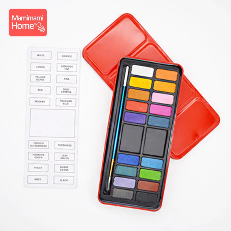 red box 18 Colors 1 набор Пигмент DIY колышки для кукол аксессуары 12-18 цветов развивающие игрушки акварельные игрушки для рисования подарки для медсестры детские товары - Цвет: red box 18 Colors