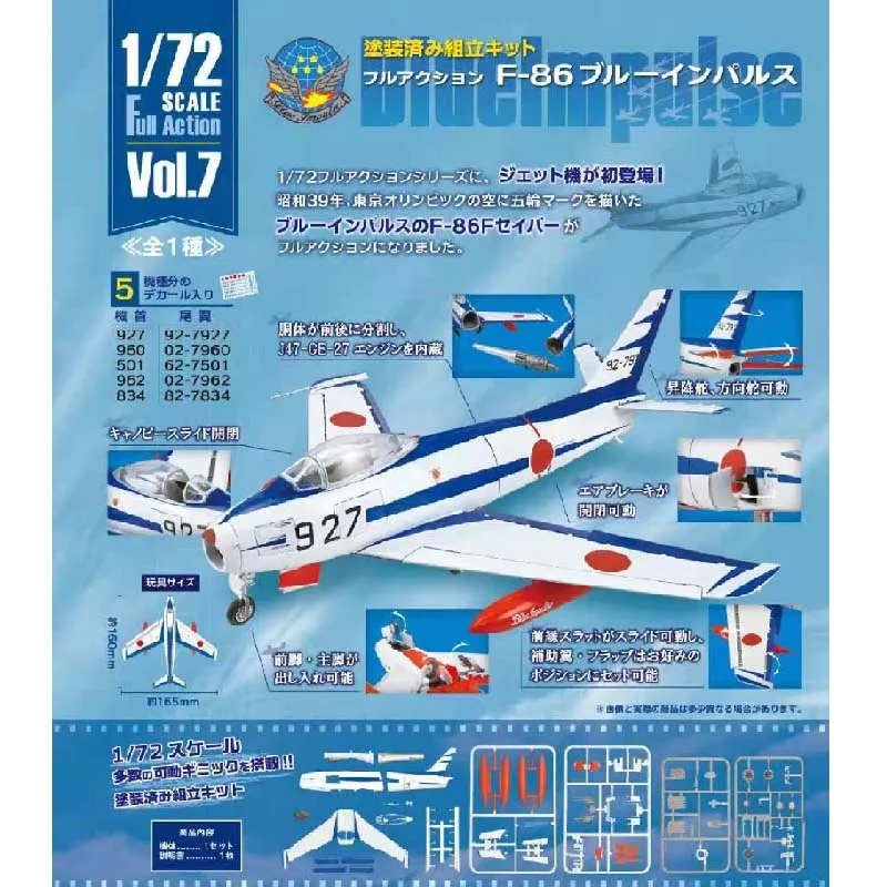 

Japan F-TOYS Blind Box WWII Assembled Model Action Figures Blue Performance Skill Team Children's Toy Boy Gift