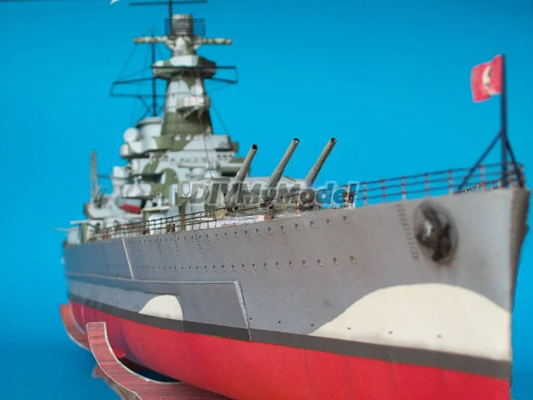 DIYMyModeI-rompecabezas de pel&iacute;cula hecho a mano, modelo de papel de battleship grafspe 1:200-5