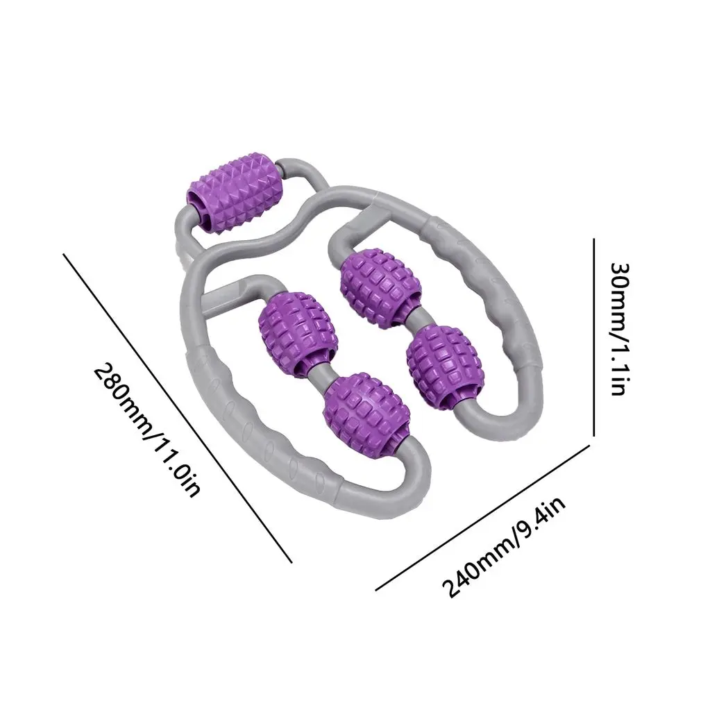 

U Shape Trigger Point Massage Roller for Arm Leg Neck Muscle Tissue for Fitness Gym Yoga Pilates Sports 4 Wheel Face Lift Tool