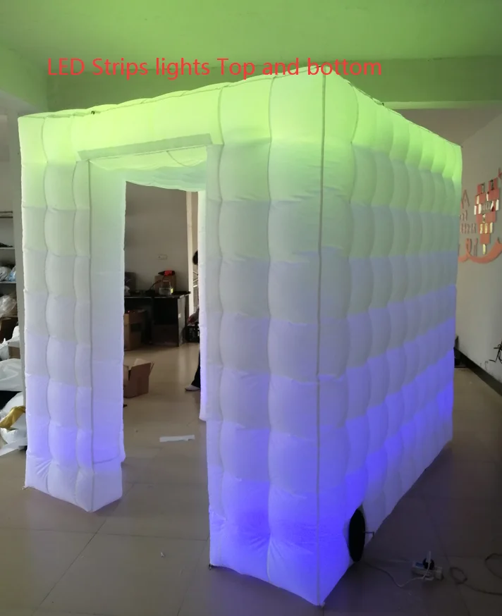 Whole White Высокое качество на заказ Свадебная вечеринка надувная фотобудка led фотобудка палатка - Цвет: Whole White