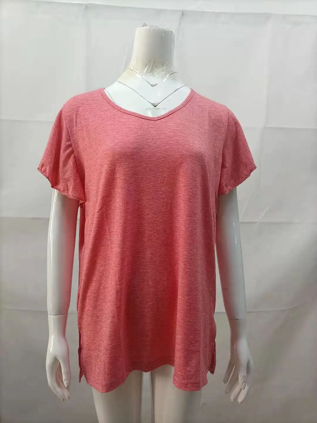 

Spring Summer new women's t-shirt clothing elegant short-sleeved Solid Color V-neck Loose Women's Top