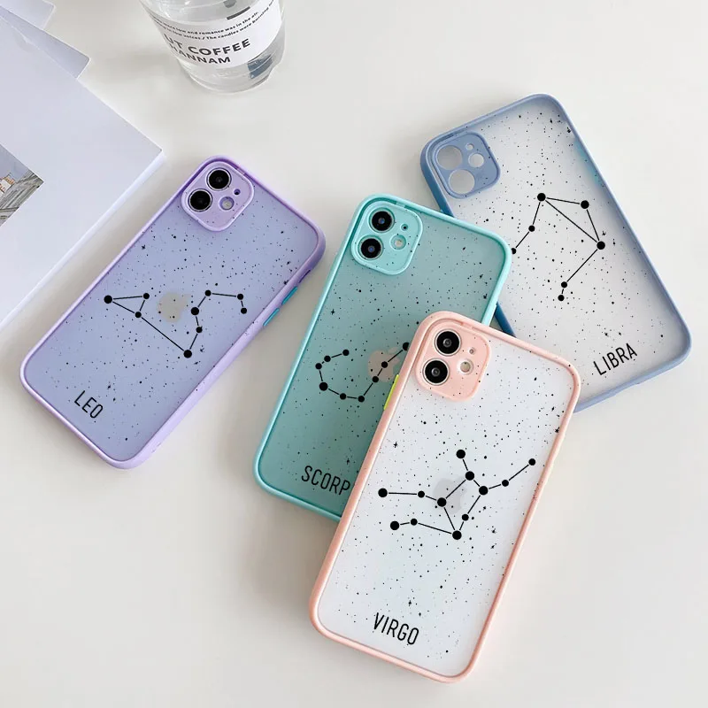 Twelve Constellations Phone Cases For iPhone X XR XS Max Case For iPhone 8 6s 7 Plus SE 2020 11 12 13 14 Pro Max Mini Back Cover