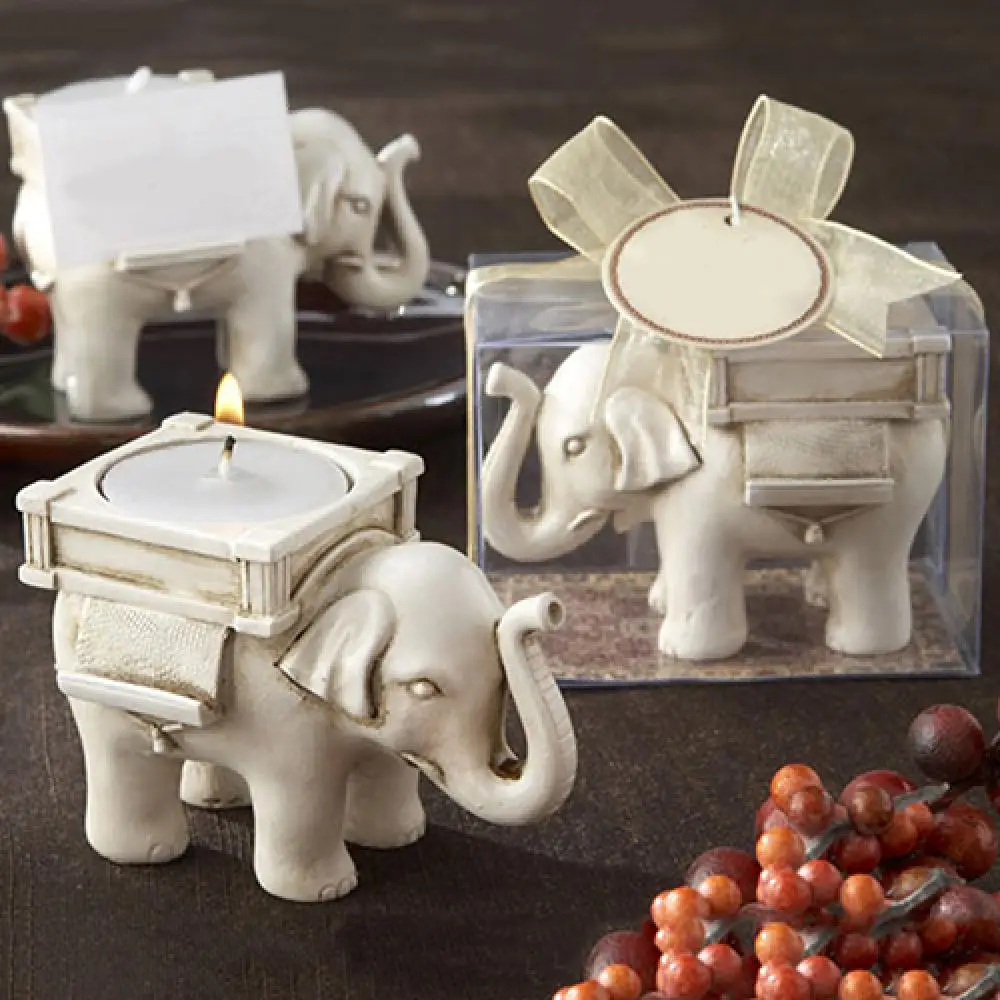 

Retro Lucky Elephant Tea Light Candle Holder Candlestick Wedding Favor Home Decor