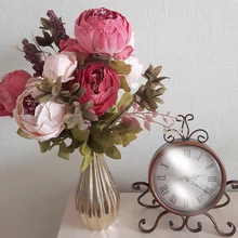 1 Set Retro Silk Peony Bouquet Vintage Artificial Peonies Flower Handmade Bouquet for Home Wedding Party Decor