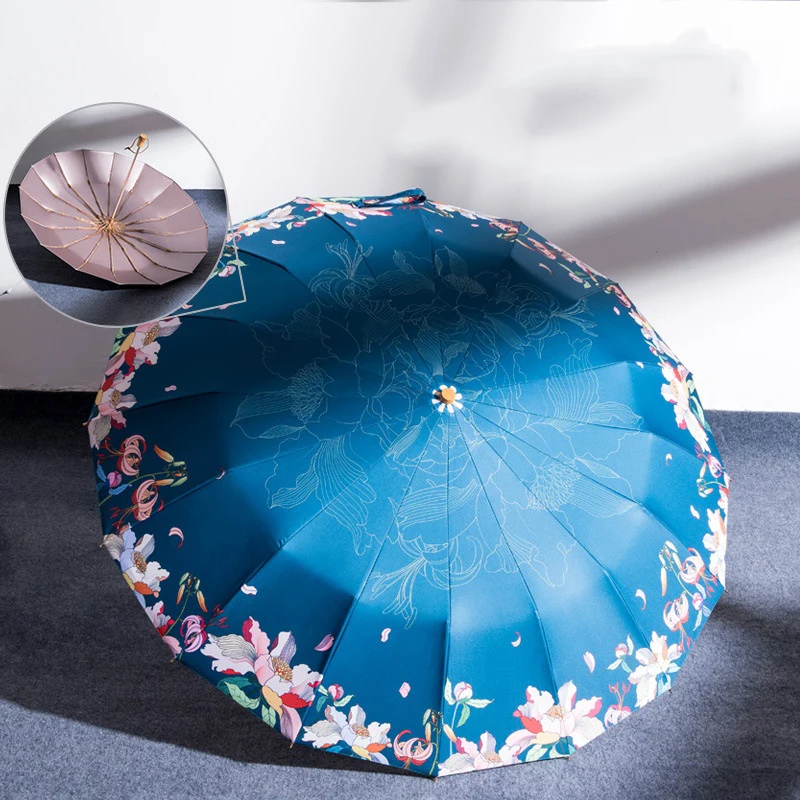 Зонт женский складной с защитой от УФ излучения зонтик дождя ветрозащитный