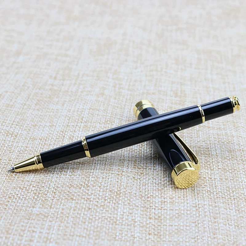 

2 Pcs Metal Pen Creative Gift Neutral Pen Handwriting Spare Pen Black & Gold Red