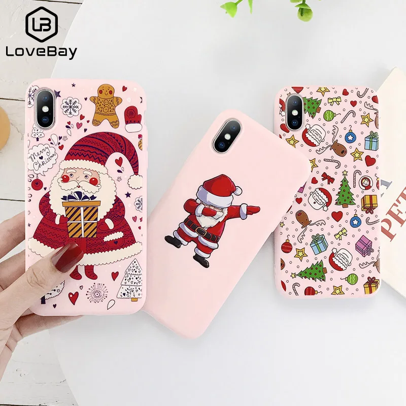 Чехол Lovebay с рисунком рождественского милого Санта-оленя для iPhone 11 Pro Max X XR Xs 6 6s 7 8