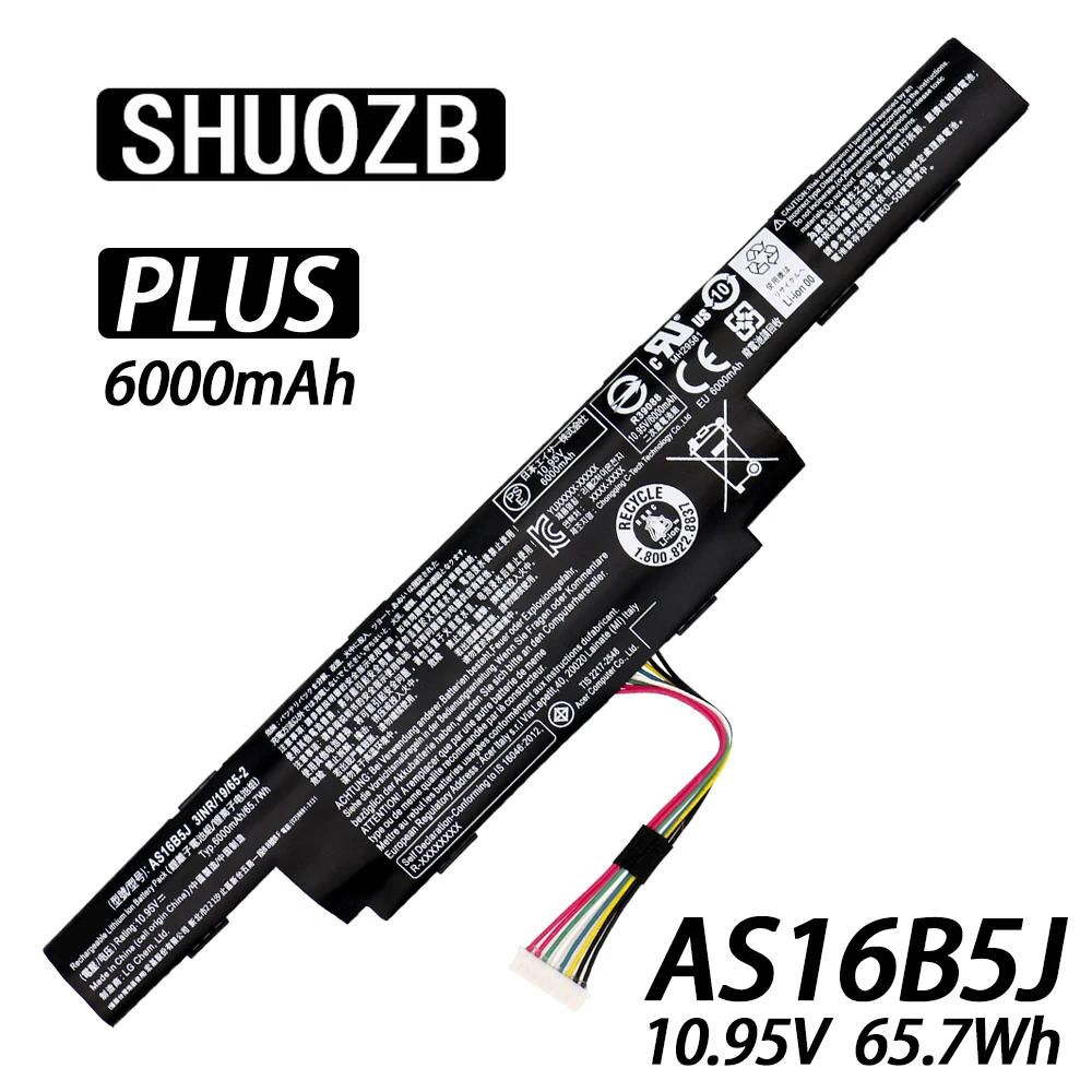 Аккумулятор для ноутбука AS16B5J AS16B8J 65.7Wh 6000 мАч Acer Aspire 3 icr19/66 2 100% новые батареи PLUS +