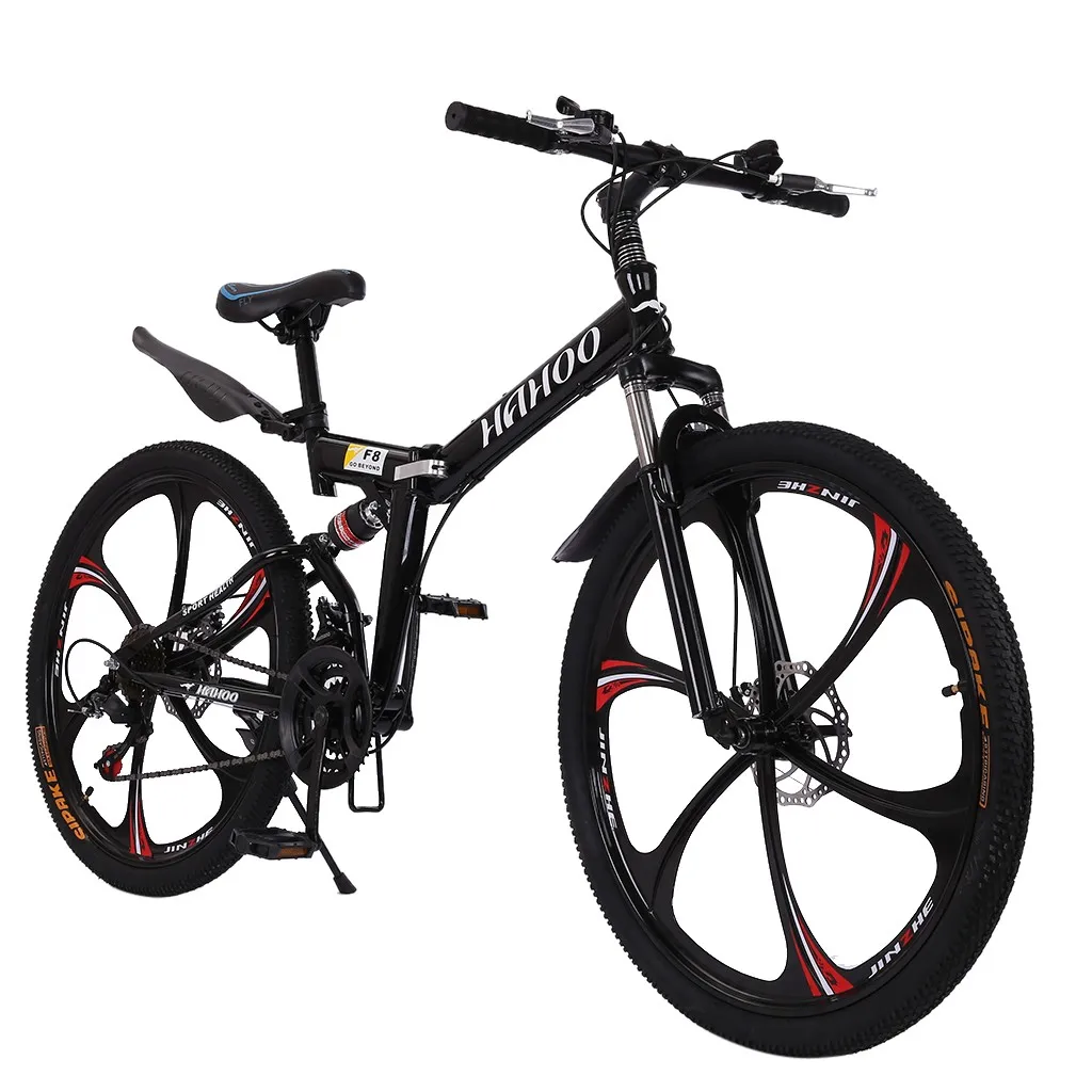 

bicycle mountain bike Vogue New Folding Bicycle Outroad Mountain Bike, 26 Inch Mountain Bike with 21 Speed Dual Disc Brakes