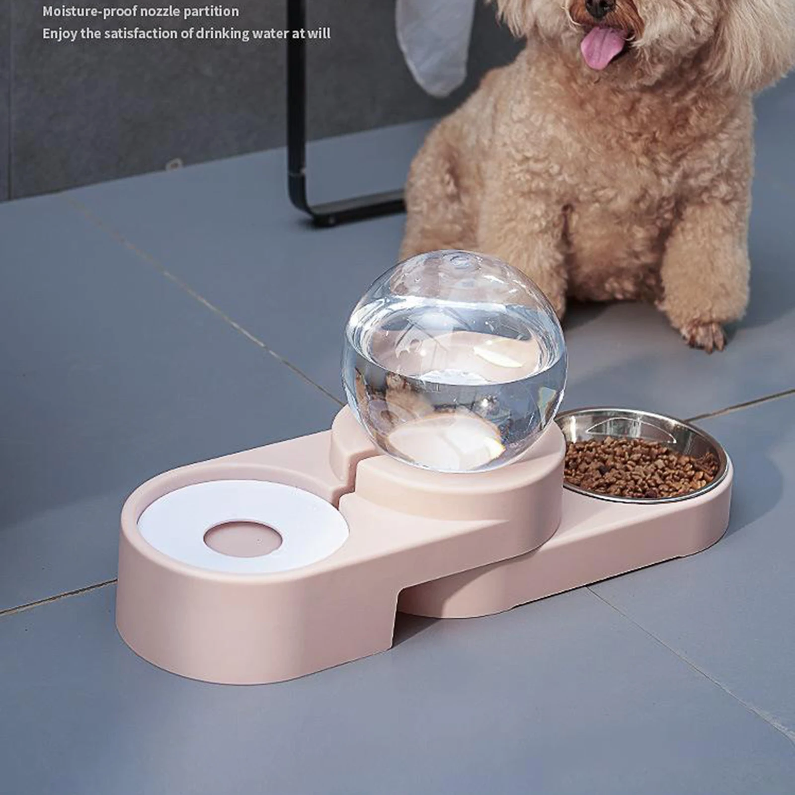 

Automatic Elevated Pets Water Food Bowls Water Dispenser No Spill Twin Bowl
