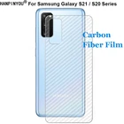 Для Samsung Galaxy S21 S20 Plus Ultra LTE FE Lite 5G 3D защитная пленка на заднюю панель из углеродного волокна с защитой от отпечатков пальцев