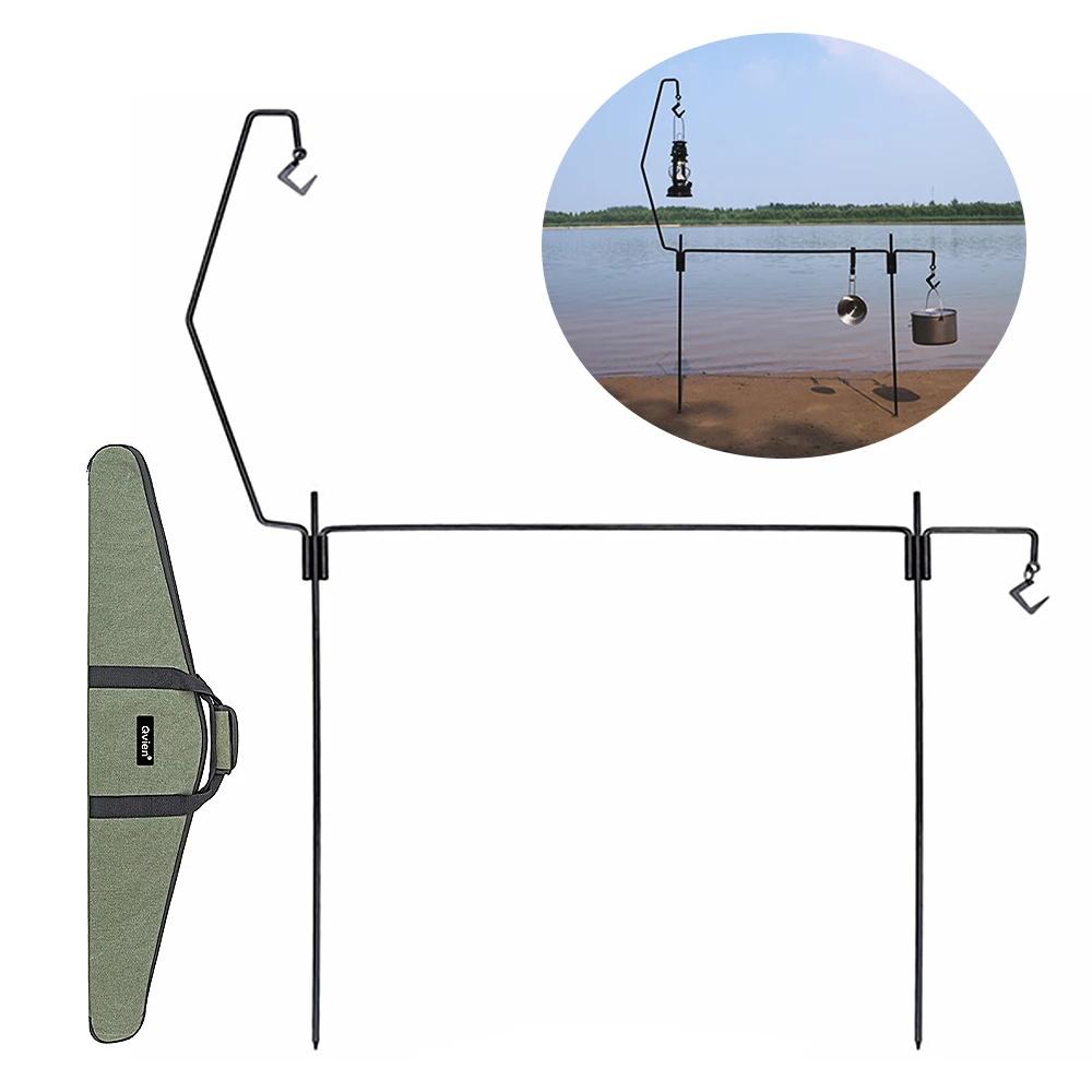 

Outdoor Camping Triangular Rack Multifunctional Cookware Rack Folding Iron Hanging Rack Portable Camping Equipment