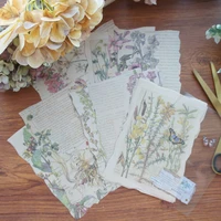 24pcs retro natural plant flower book page design paper creative craft paper background scrapbooking gift diy message use