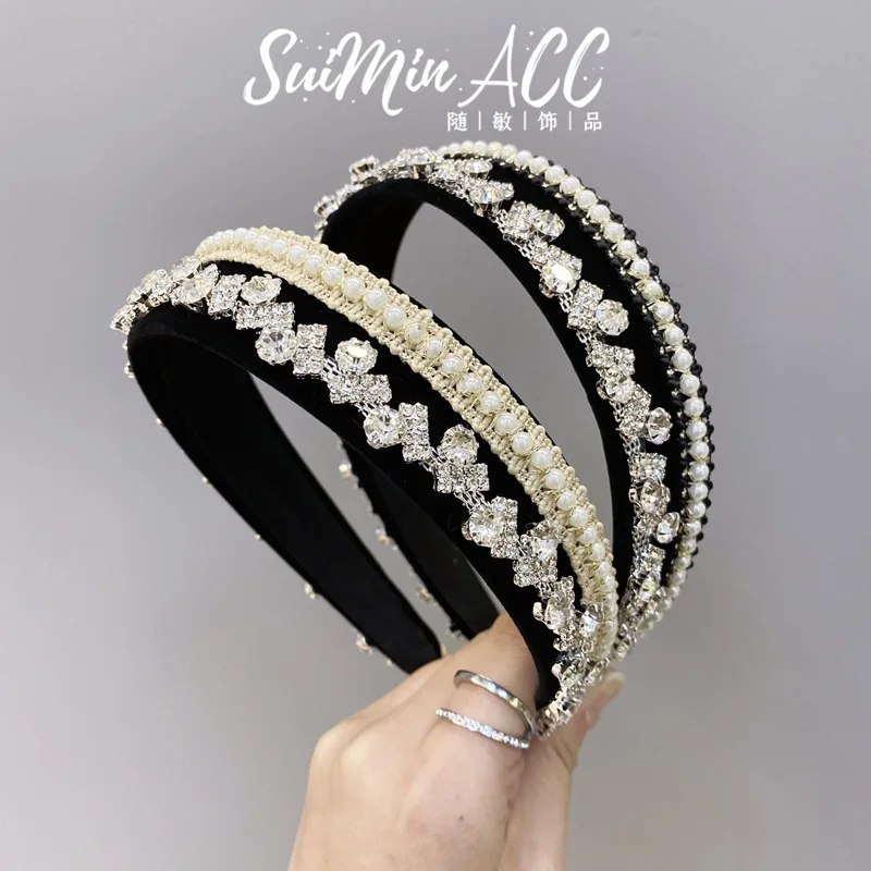 Корейская цветочная ткань большой бант ободки для волос с кроличьими ушками