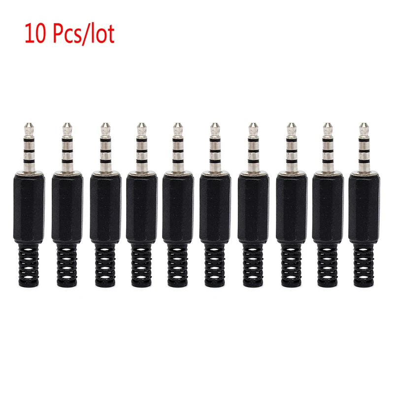 

3.5mm 1/8" Audio Male Plug 4 Sections Plug For Microphone Headphone 3.5mm 4 Pole Jack Audio Solders Video Connectors