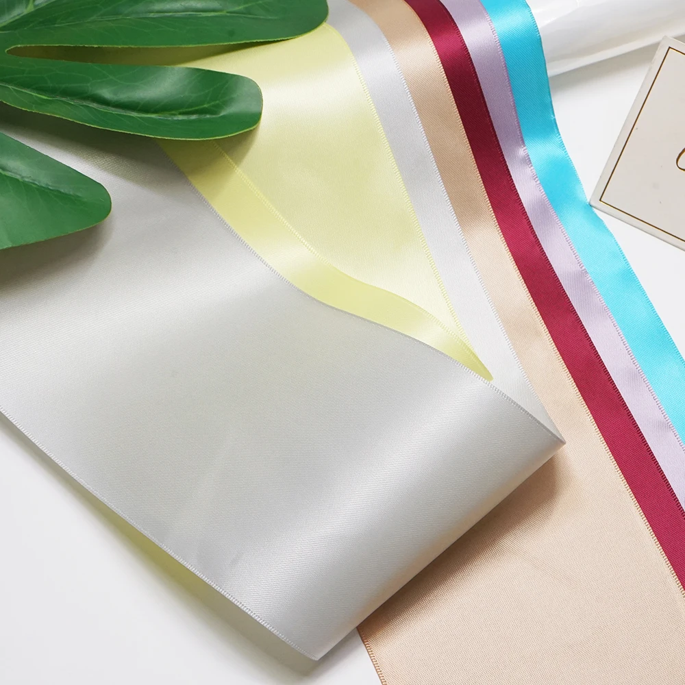 

2021 Новое поступление, однотонная лента 100 мм, сатин 2 yd ribbon007