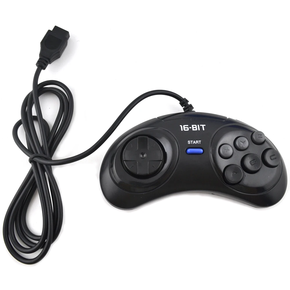 

NEW 2pcs Game controller for SEGA Genesis for 16 bit handle controller 6 Button 9 pin Gamepad for SEGA MD Game Accessories