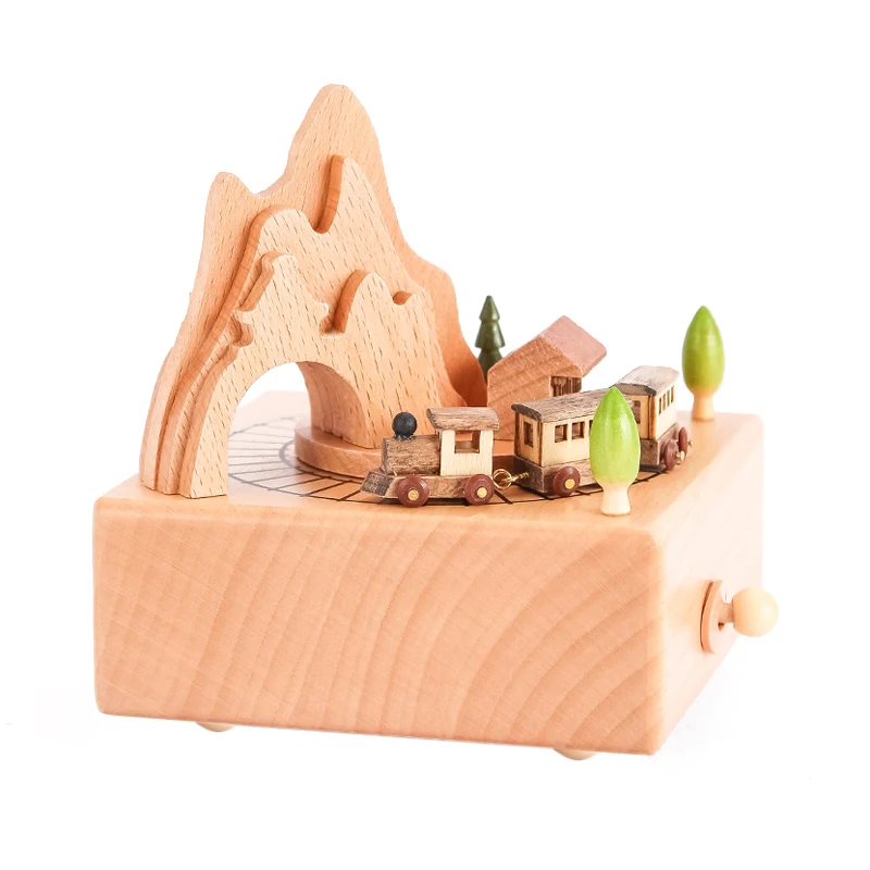 Деревянная карусель музыкальная шкатулка колесо обозрения маленькая девочка